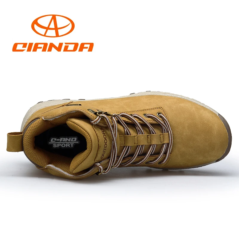 Cena QIANDA zawód mężczyźni górskie buty górskie zimowe wspinaczki sznurowane skórzane wodoodporne trekking na świeżym powietrzu buty marki Sneakers mężczyzna