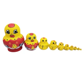 

10 Pcs Cute Nesting Dolls Adorable Chick Russian Stacking Dolls Collection Toy Cartoon Nesting Toys Chick Russian Dolls