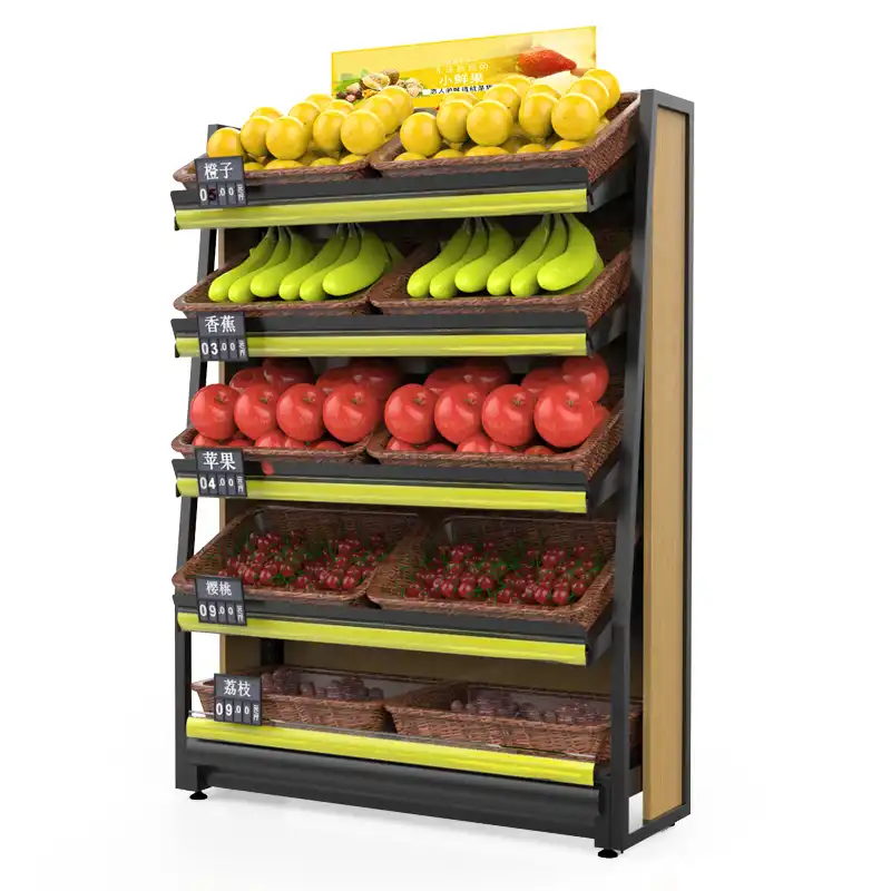 Tiendas de frutas vegetales panadería pan titular estante de exhibición