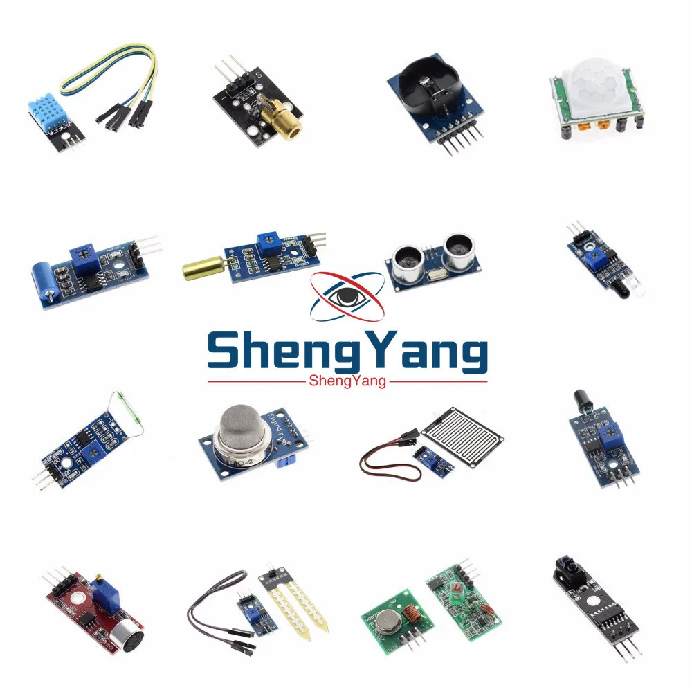 ShengYang 16 шт./лот Raspberry pi 2 3 модуль датчика посылка 16 видов датчика для arduino kit