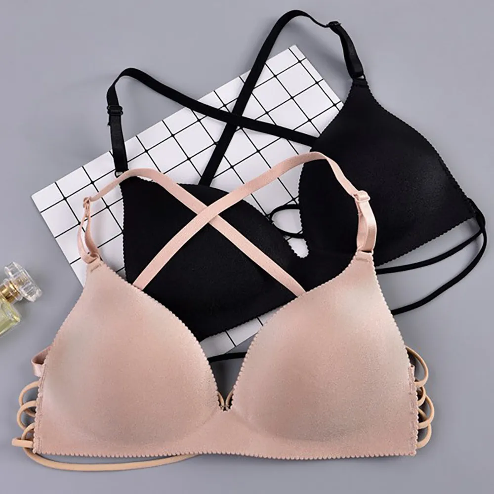 

New Women Sexy Top Bra Breathable Bandeau Top Comfortable Chest Pad Wearing Solid Color Sports Underwear top crop mujer เกาะอก