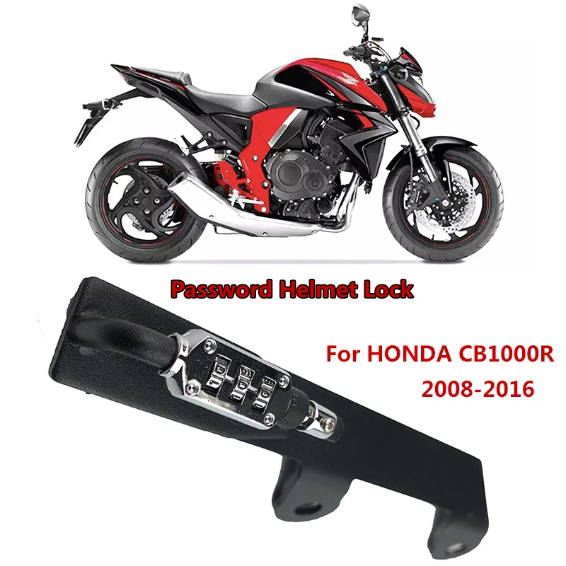 

Motorcycle Helmet Lock Password Mount Hook Black Side Anti-theft Security Fits for HONDA CB 1000R 2008 2009 2010 2011 2012-2016