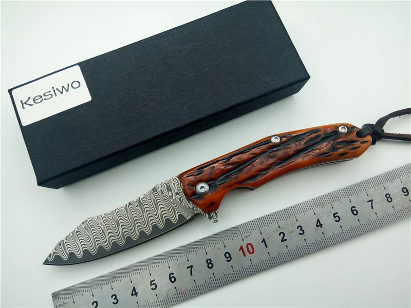 

KESIWO V04 Damascus+VG10 Blade Tactical Folding Knife Outdoor Utility Pocket Camping Survival Knife Hunting Hand Tool Knives