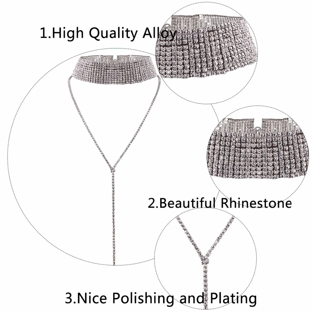 Rhinestone Crystal Luxury Choker Statement Necklace Jewelry 2 Rhinestone Crystal Luxury Choker Statement Necklace Jewelry 2
