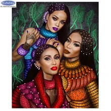 5D африканская Женская алмазная живопись на заказ DIY Алмазная вышивка полная квадратная дрель Стразы мозаика украшение дома рукоделие