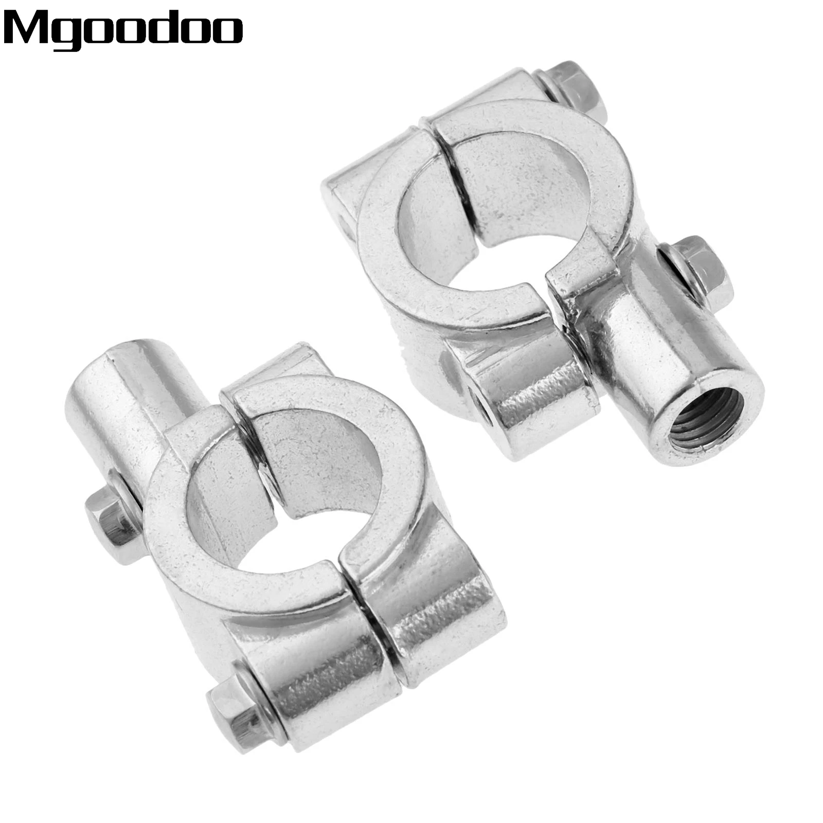

2Pc 10MM Thread Motorcycle 7/8" Handlebar Rear View Mirror Mount Holder Clamp Adapter Bracket For Handle Bar Bicycle ATV Scooter