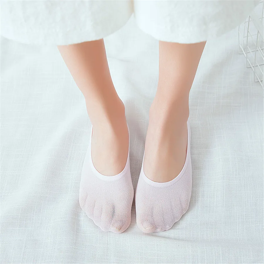 PF 5 пар Карамельный цвет милый Носки для девочек летние невидимые Для женщин нейлон Носки для девочек Harajuku Стиль Повседневная Удобная