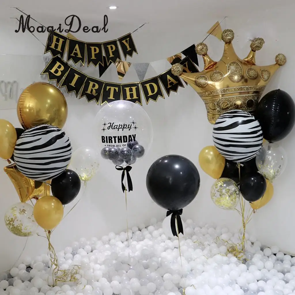 6pcs Large Golden Crown Inflatable Foil Helium Air Balloon Wedding Birthday Party Decorations Photo Prop Kids Toy