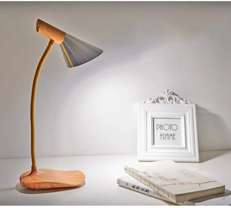 Nordic USB Charging Table Light Wood LED Table Lamp Creative Simple Adjustable Multi-angle Touch Switch Dimmer Reading Led Light (4)