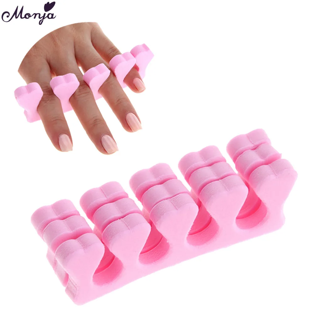 Monja 10Pcs Nail Art Soft Foam Finger Toe Separator Salon DIY Painting