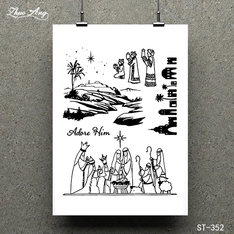 

ZhuoAng Religious ceremony Transparent and Clear Stamp DIY Scrapbooking Album Card Making DIY Decoration Making