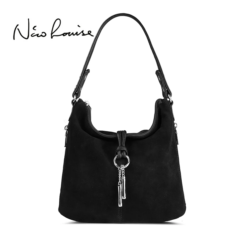 2018 Fashion Women Split Leather Shoulder Bag Female Suede Casual Crossbody handbag Casual Lady Messenger Hobo Top-handle Bags 