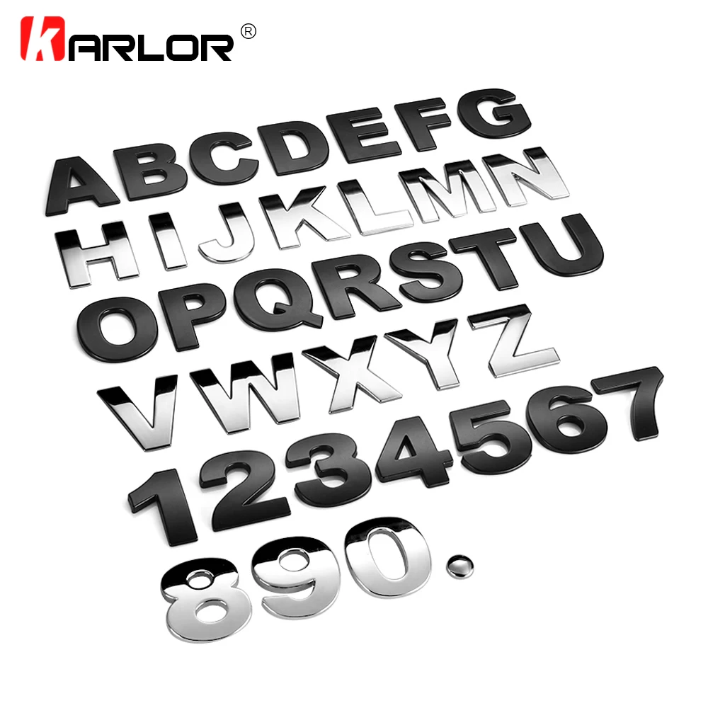2022 45mm 3D  Metal DIY Letters  Alphabet Emblem Chrome Car 