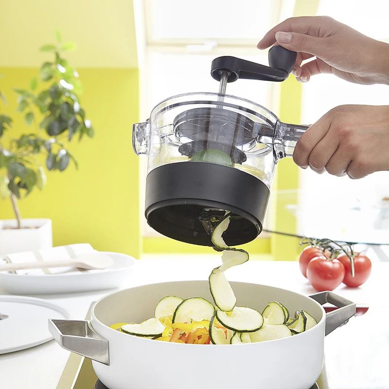 food gadget 4 in 1 Hand Vegetable Cutter Grater Slicing Shredding Device Multifunctional Rotary Cutting machine Delicious maker