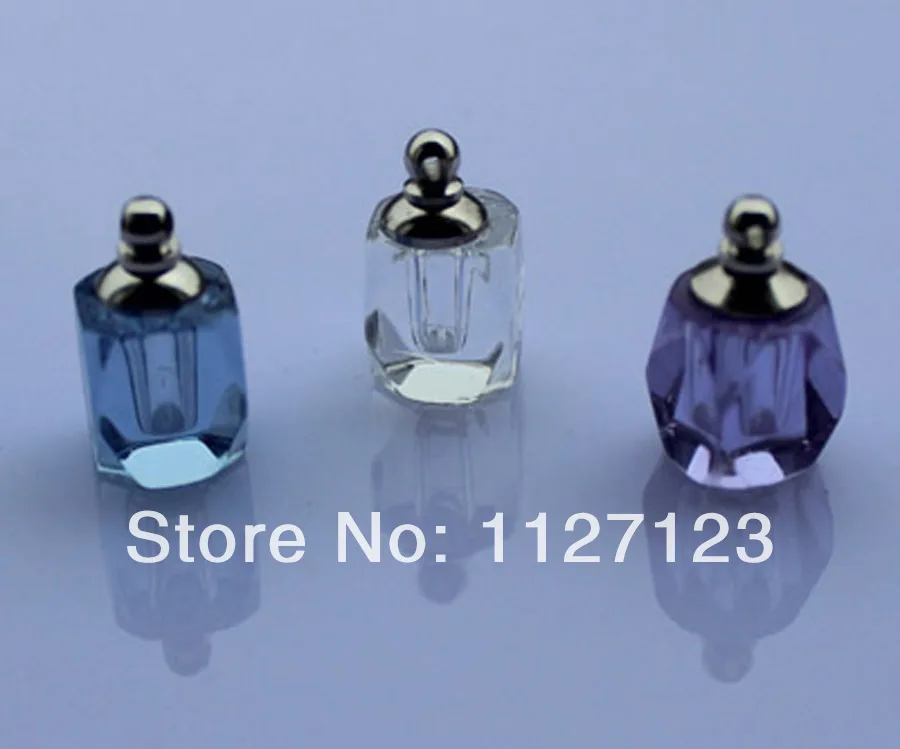 

Free shipping!!!50pcs/lot New!mixed color rhomboid Crystal Perfume & Aroma Oil Vial Pendants