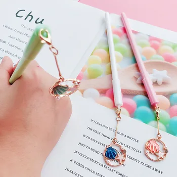 

1PC Cute Shell Pens Pendant Gel Pens Kawaii Neutral Pens For Kids Girls Gift School Office Supplies Novelty Stationery