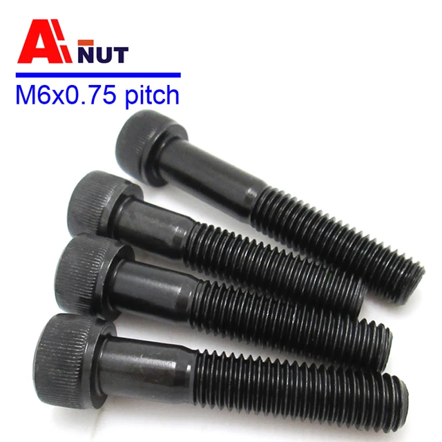 m6*0.75 pitch Hex Socket screw , DIN912 m6 Fine Thread pitch bolt ,class 12.9 Alloy Steel Fine