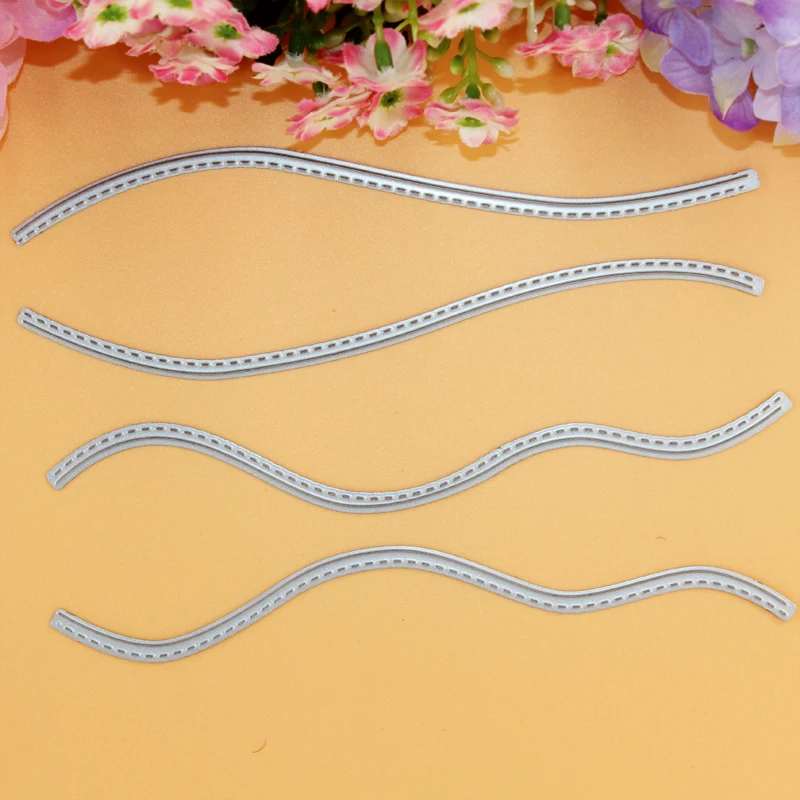 4pcs Metal decorative paper Cutting Dies template for DIY Scrapbooking photo album Metal Craft Embossing Folder Stencil Curve