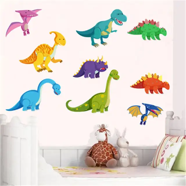 Baby Stickers Classic Toys Children Cartoon Dinosaur Bedroom Decor Stickers For Kids Play Learn Educational 32 60cm Mural Decals
