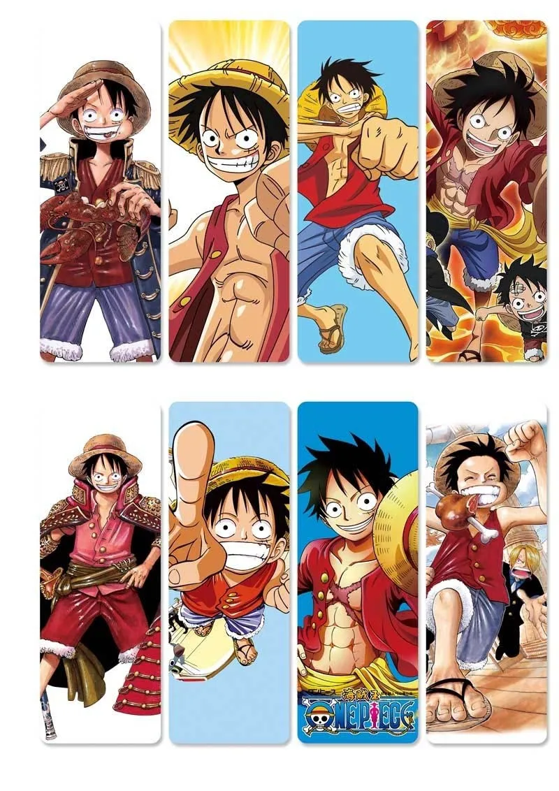8 шт./компл. аниме одна штука ПВХ закладки w/Luffy/Law/Robin/Nami/Zoro/Sanji/Chopper/Hancock для костюмов