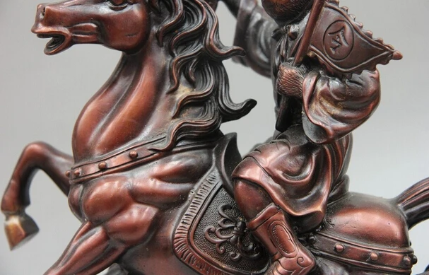 29cm China Copper Bronze Monkey ride Horse Immediately seal the Hou Statue sculpture