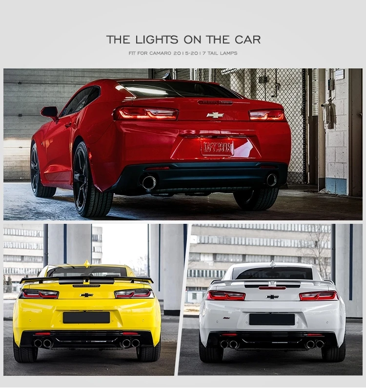 Автомобильный Стайлинг светодиодный задний светильник для Chevrolet Camaro- 6-ой задний светильник дымовая линза задняя лампа