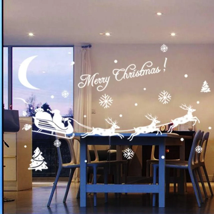 Popular Christmas Decoration Window Stickers Home Decor Decals Xmas House | Дом и сад