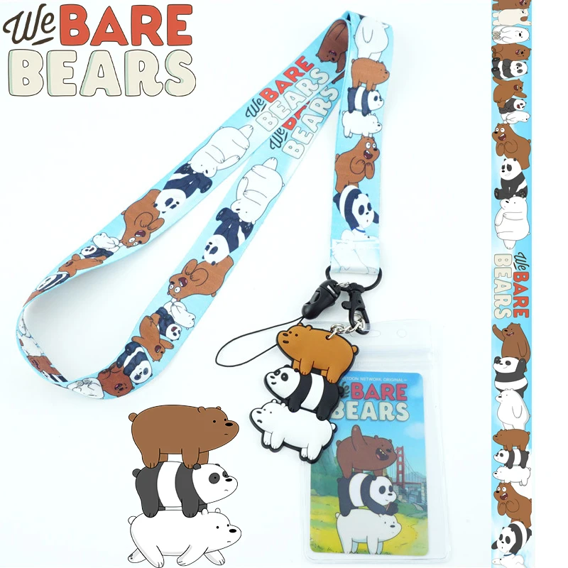 

Cartoon Cute We Bare Bears Neck Strap Lanyards for keys ID Card Mobile Phone Strap Badge Holder Rope Pendant Key Chain Gift New