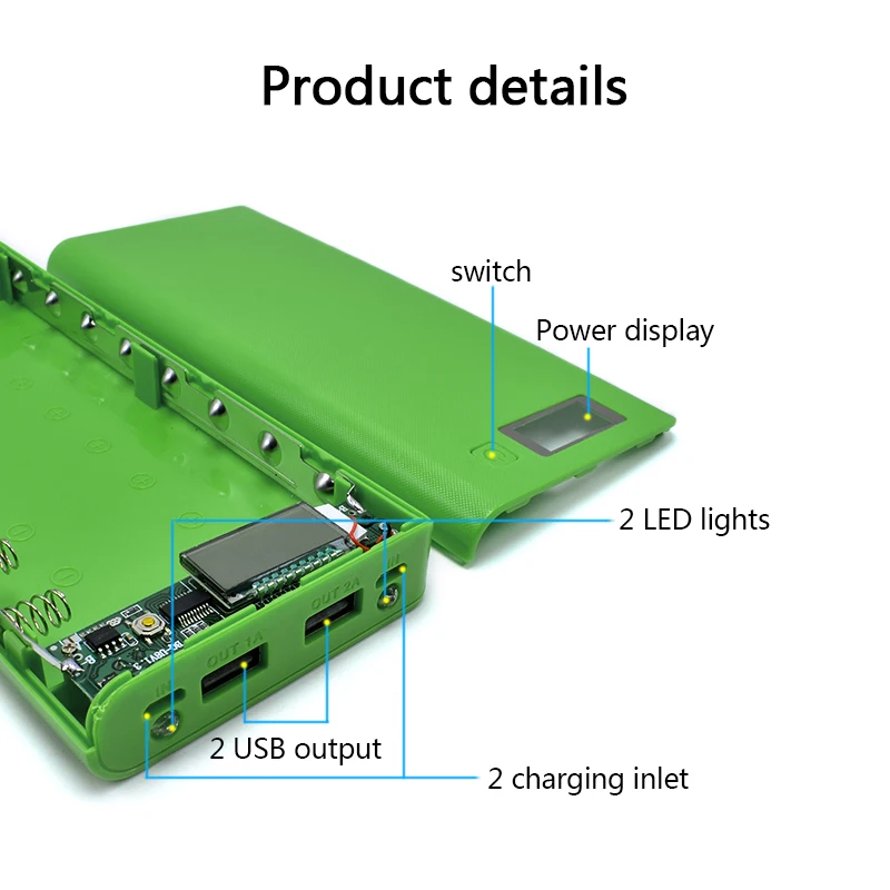 DIY USB Мобильный Внешний аккумулятор зарядное устройство чехол 8 шт. 18650 Держатель батареи для телефона батареи в комплект не входят внешний аккумулятор