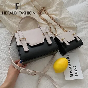 

Herald Fashion Women Handbags Quality Leather Chain Female Shoulder Bag Small Casual Flap Bag Ladies' Messenger Crossbody Bags
