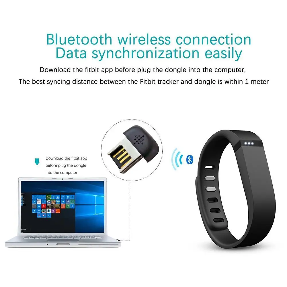 Bluetooth беспроводная Синхронизация адаптер USB для Fitbit смарт-браслет