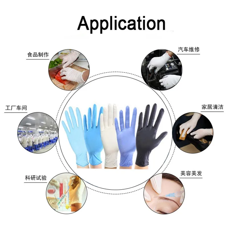 KopiLova 50 шт. одноразовые белый нитрил перчатки антистатические перчатки для кухни медицинская стоматология маслостойкие кислотостойкие