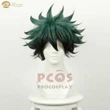 Парик героя Academy Deku для косплея, короткие пушистые темно-зеленые волосы с нечетным углом, парики для косплея Midoriya, mp004160