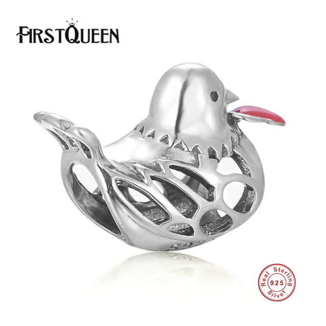 Firstqueen 925 Silver Mandarin Duck Charms Beads Fits Most Por Firstqueen 925 Silver Mandarin Duck Charms Beads Fits Most Por Bracelets Berloque For Jewelry Making