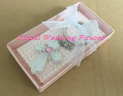 

(80 pieces/lot) Adorable Cross Key Chain Wedding Favor For Communion Favors and Baby decoration gift Party favors