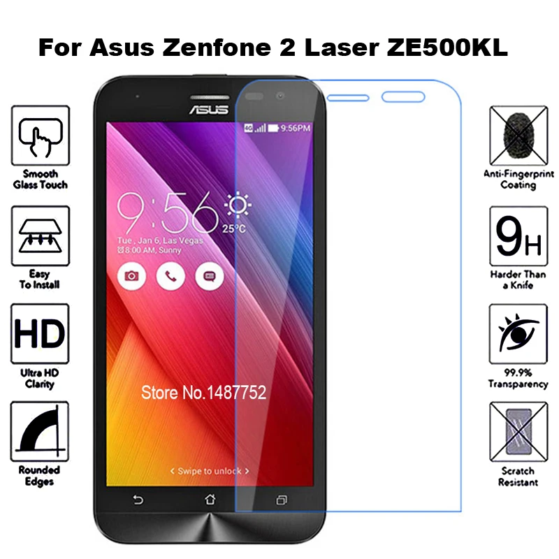 Закаленное стекло для Asus Zenfone 2 Laser ZE500KL защитная пленка экрана Защитное Z00ED ZE ZE500 500