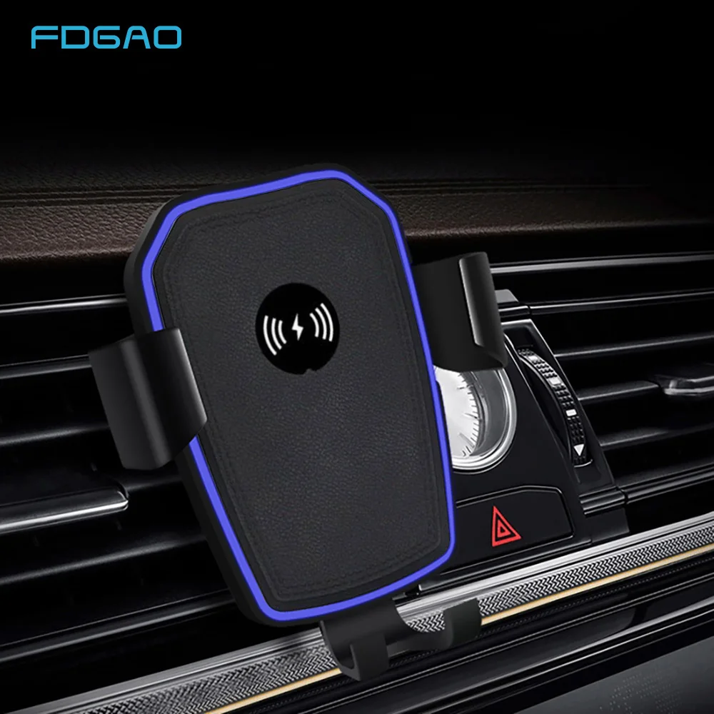 FDGAO تشى سيارة لاسلكية شاحن 10 W سريع شاحن سيارة جبل الجاذبية الهواء تنفيس حامل هاتف آيفون X 8 XS ماكس XR سامسونج S9 S8