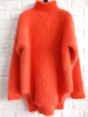 

New High Necked Woolen Autumn And Winter Pure Color Warem Female Sweet Women And Lady Hairy Sweater