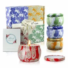 YINUO CANDLE 4PCS/Set Smokeless Scented Candles 100% Natural Soy Wax Aromatherapy Candle Birthday Christmas Gift Home Decoration