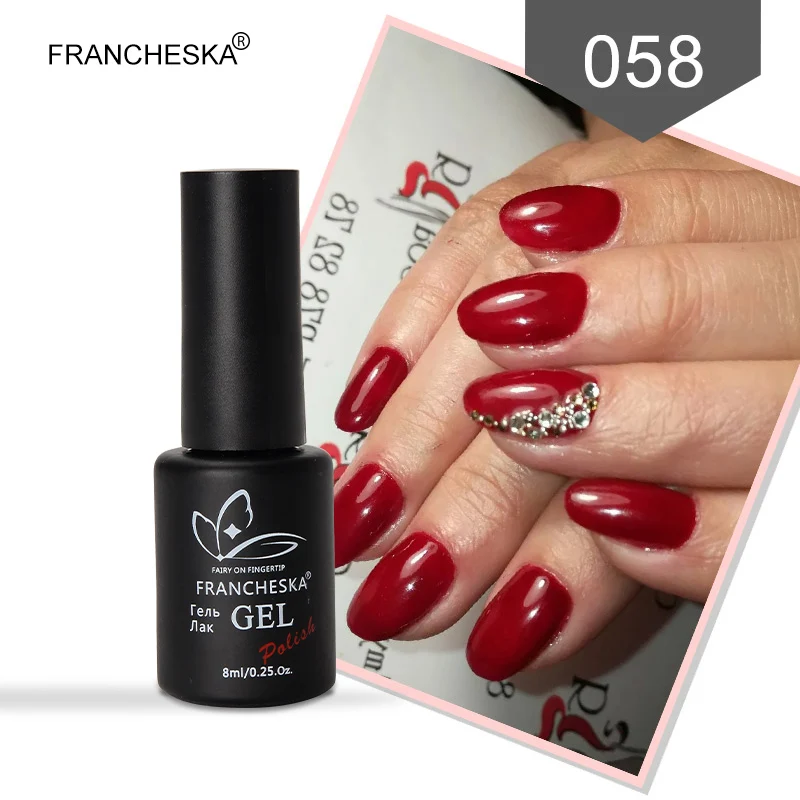 Francheska Гель-лак для ногтей УФ-гель nagels spulletjes gellak Гель-лак nagellak unhas de лак набор цветов nagels nai lart oje - Цвет: gel polish 58