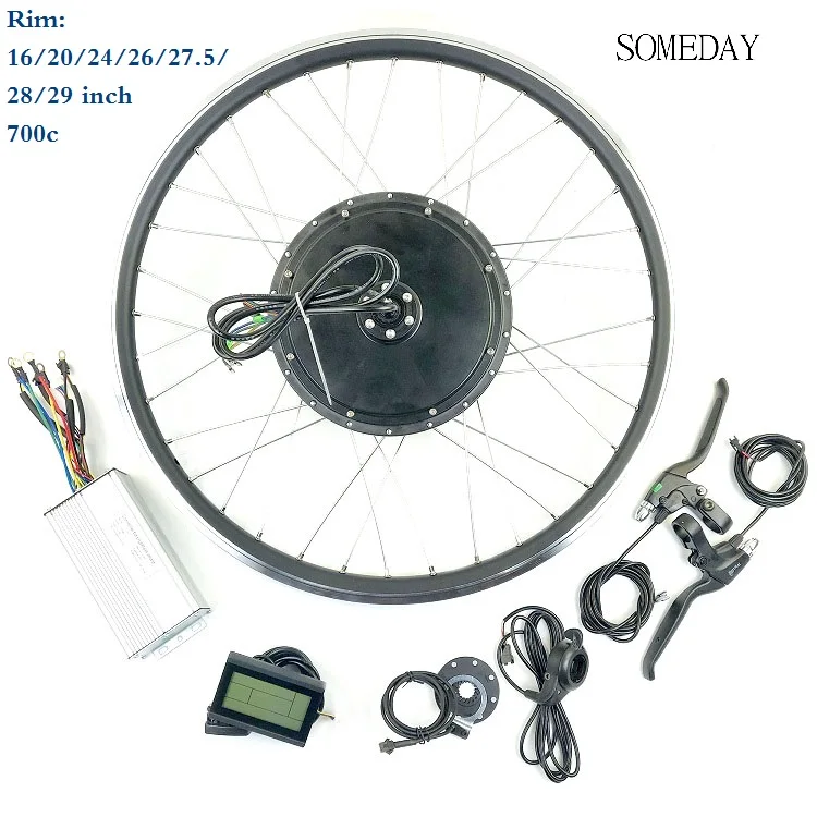 

42km/h Electric bicycle Conversion Kit 48V 1000W front Brushless non-gear hub Motor Electric Bike Wheel KT LCD3 Display