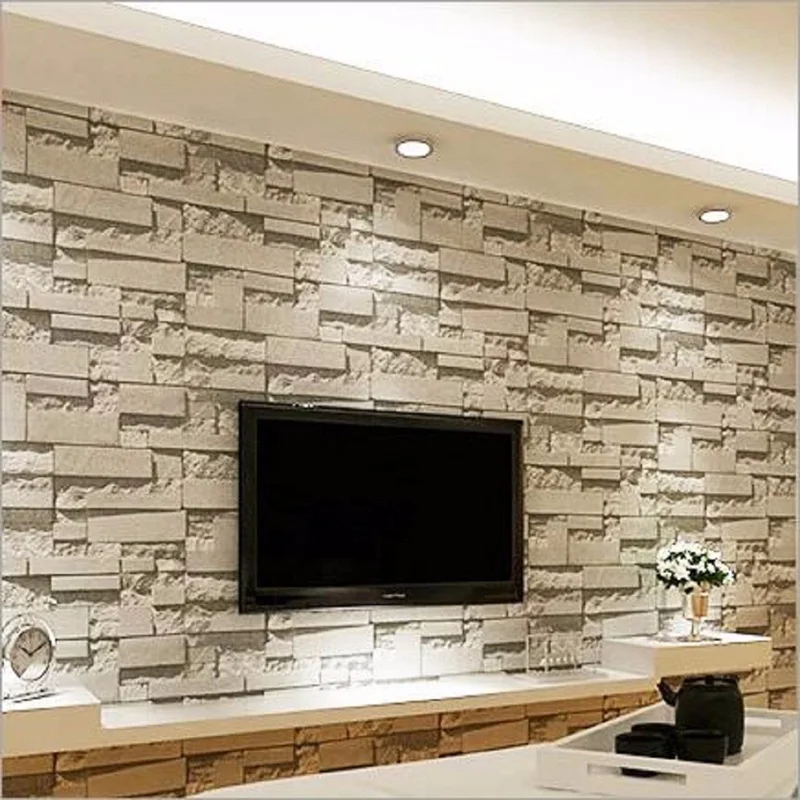 10mx0.53m PVC Modern Stone Brick 3D Wallpaper DIY Living Room Bedroom Mural Roll Wall Background Decor Drop ship 10mx0.53m PVC Modern Stone Brick 3D Wallpaper DIY Living Room Bedroom Mural Roll Wall Background Decor Drop ship
