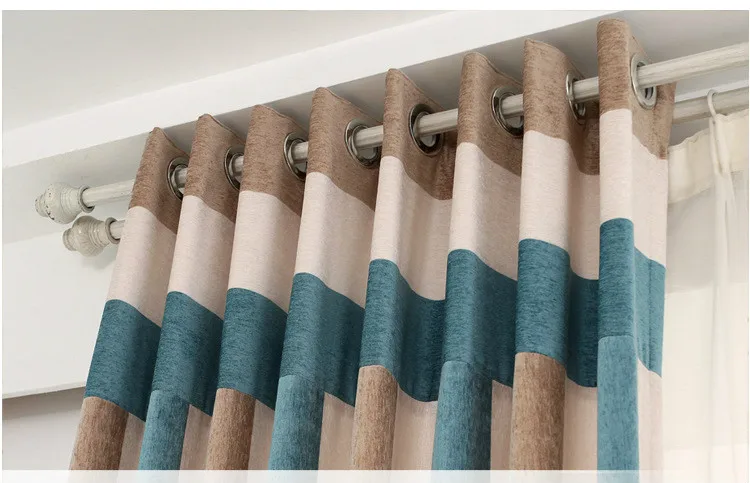 Синель шторы в средиземноморском стиле стиль синий кофе жаккардовый оттенок ткань простые шторы для гостиной столовой спальни