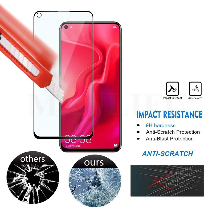 Полное покрытие защитное закаленное стекло для Huawei Honor View 20 Защитная пленка