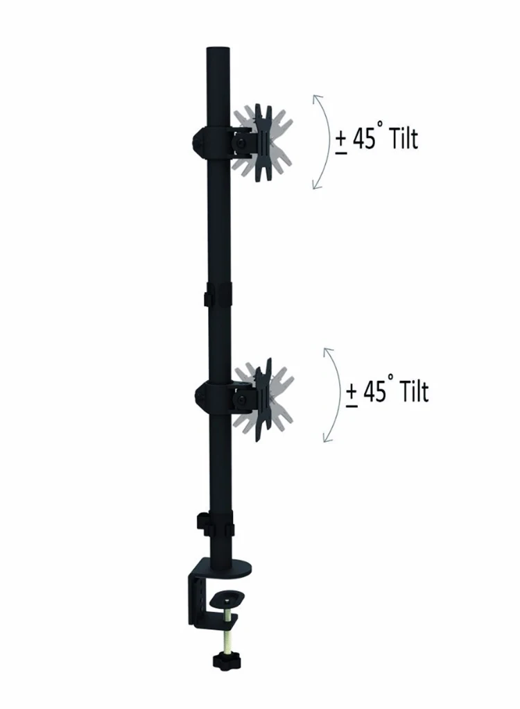 Двойной ЖК-дисплей LED Мониторы настольные подставки кронштейн для тяжелых условий эксплуатации сложены, держит вертикальный 2 Экраны до 2" наклон поворот