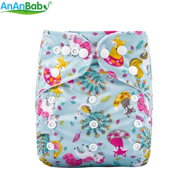 AnAnBaby Baby Diapers PUL Print Pocket Diaper Cover Washable & Breathable Ddjustable Baby Diaper Cloth J Sereis