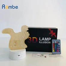 3D иллюзия динозавра 7 цветов светодиодный спальный ночник светильники в виде животных светится в темноте игрушечный динозавр коллекция мальчиков подарок на день рождения