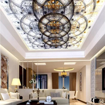 

beibehang Wallpaper custom wallpaper mural personality illusion geometry European pattern ceiling ceiling living room bedroom