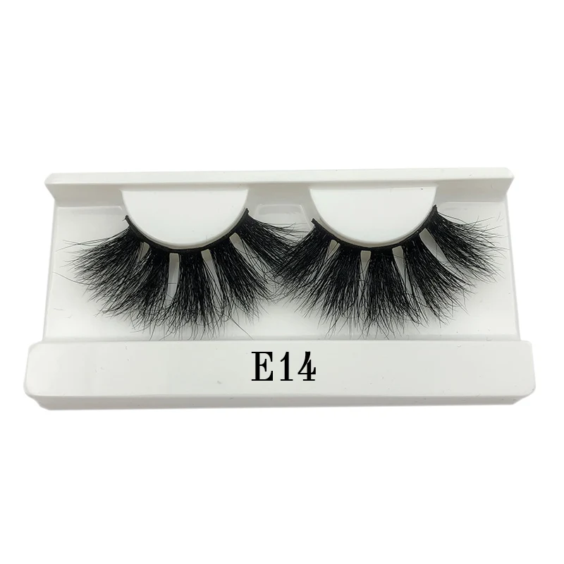 E14 white tray Mikiwi 25 мм норковые ресницы накладные ресницы E07 толстые полосы 25 мм 3D норковые ресницы крест макияж Драматические Длинные 25 мм норковые ресницы - Цвет: E14 white tray