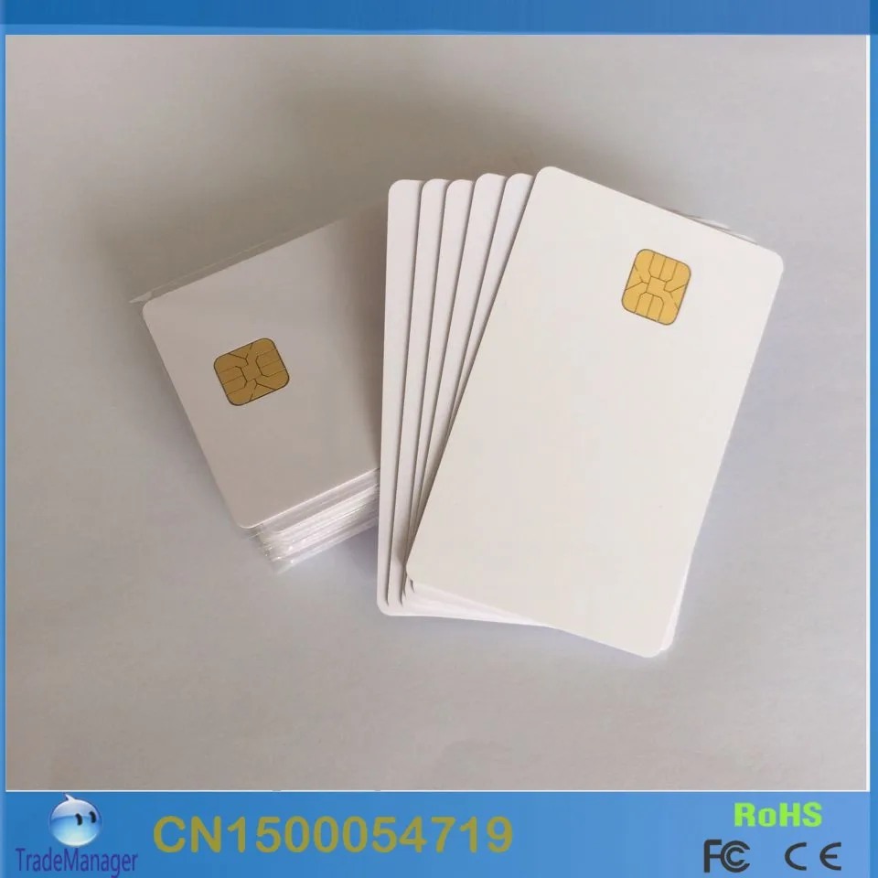 50PCS/Lot ISO 14443, ISO 7816 Contact AT24C64 Chip Smart IC Blank Card ...